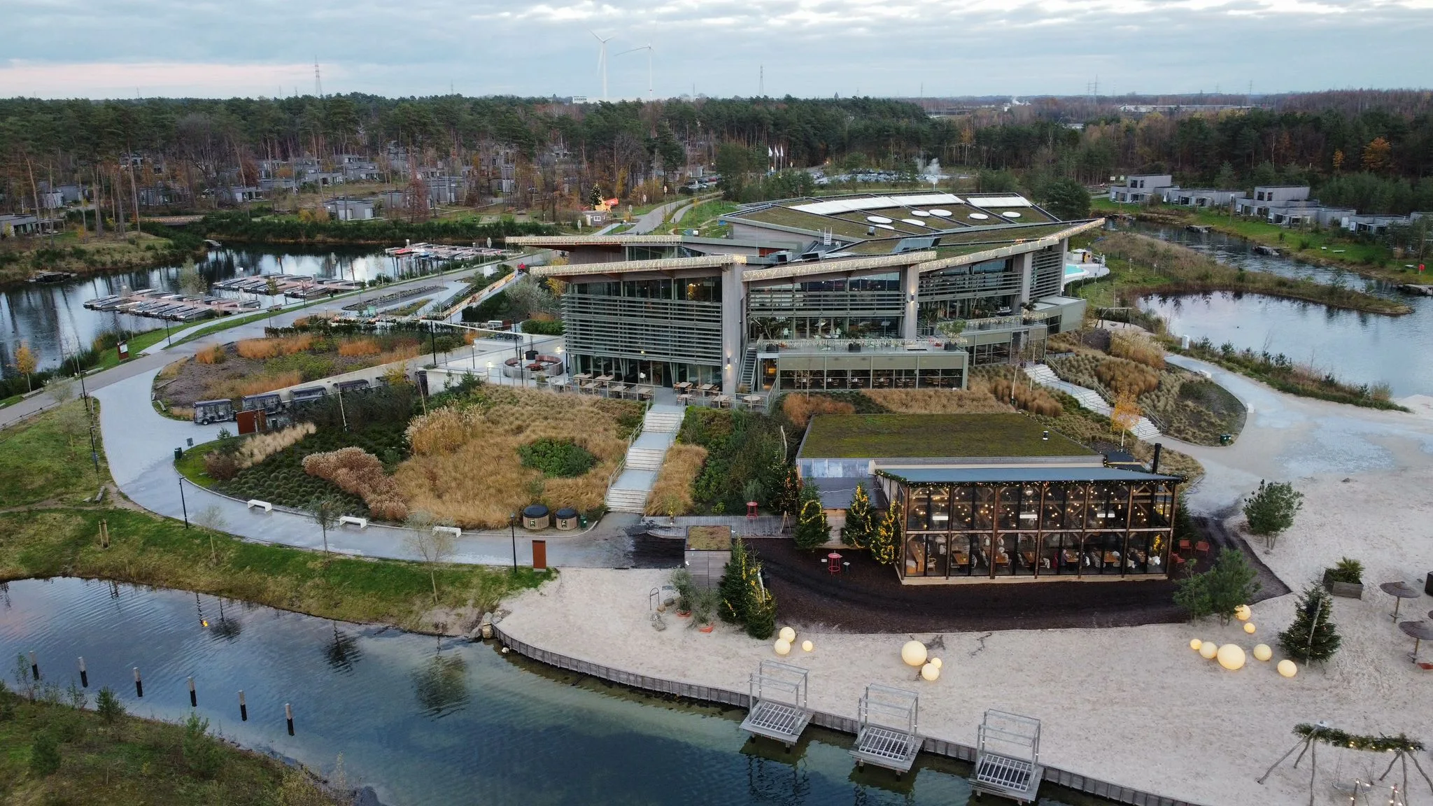 Das Seerestaurant aus der Vogelperspektive