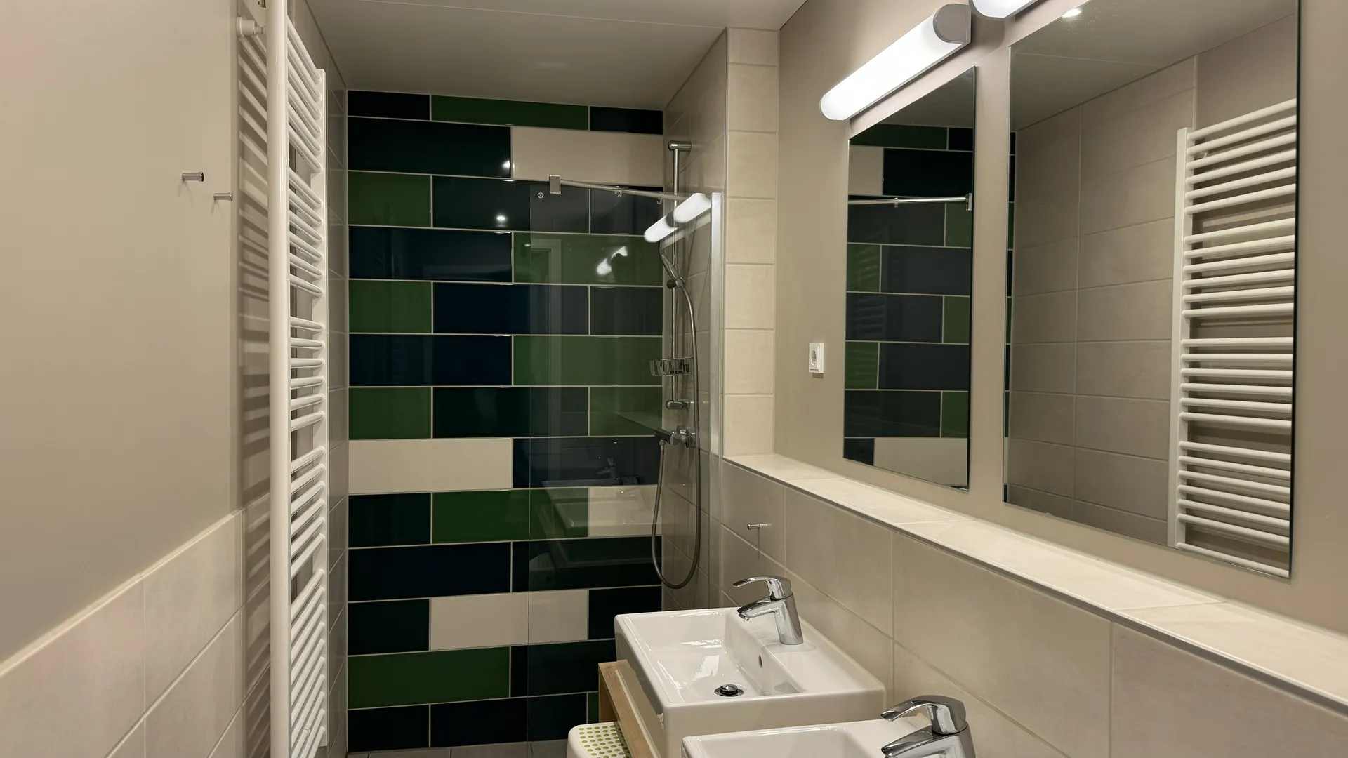 Modernes Badezimmer mit Dusche im Comfort-Ferienhaus