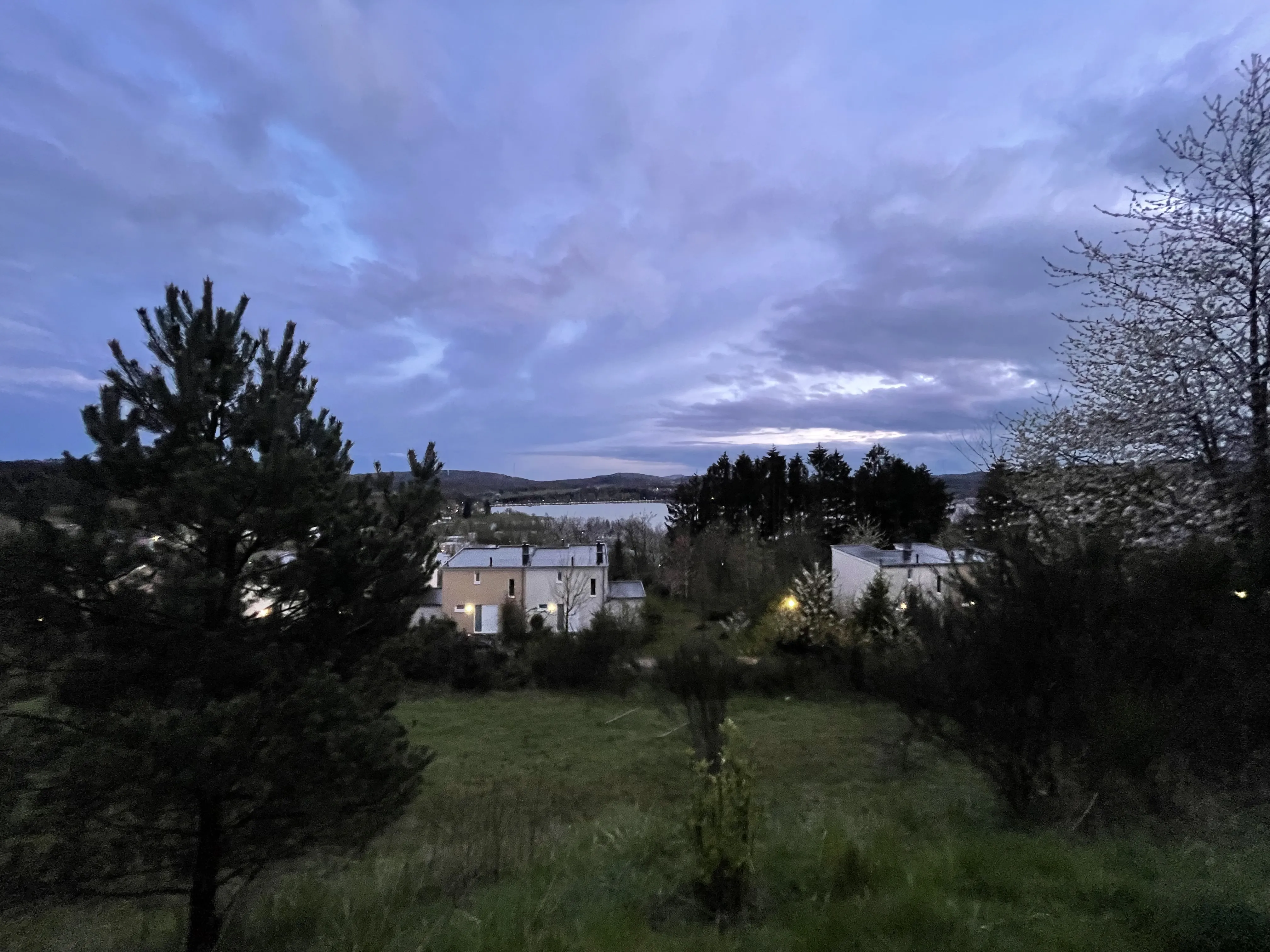 Abendblick von unserem Premium-Ferienhaus über den Bostalsee