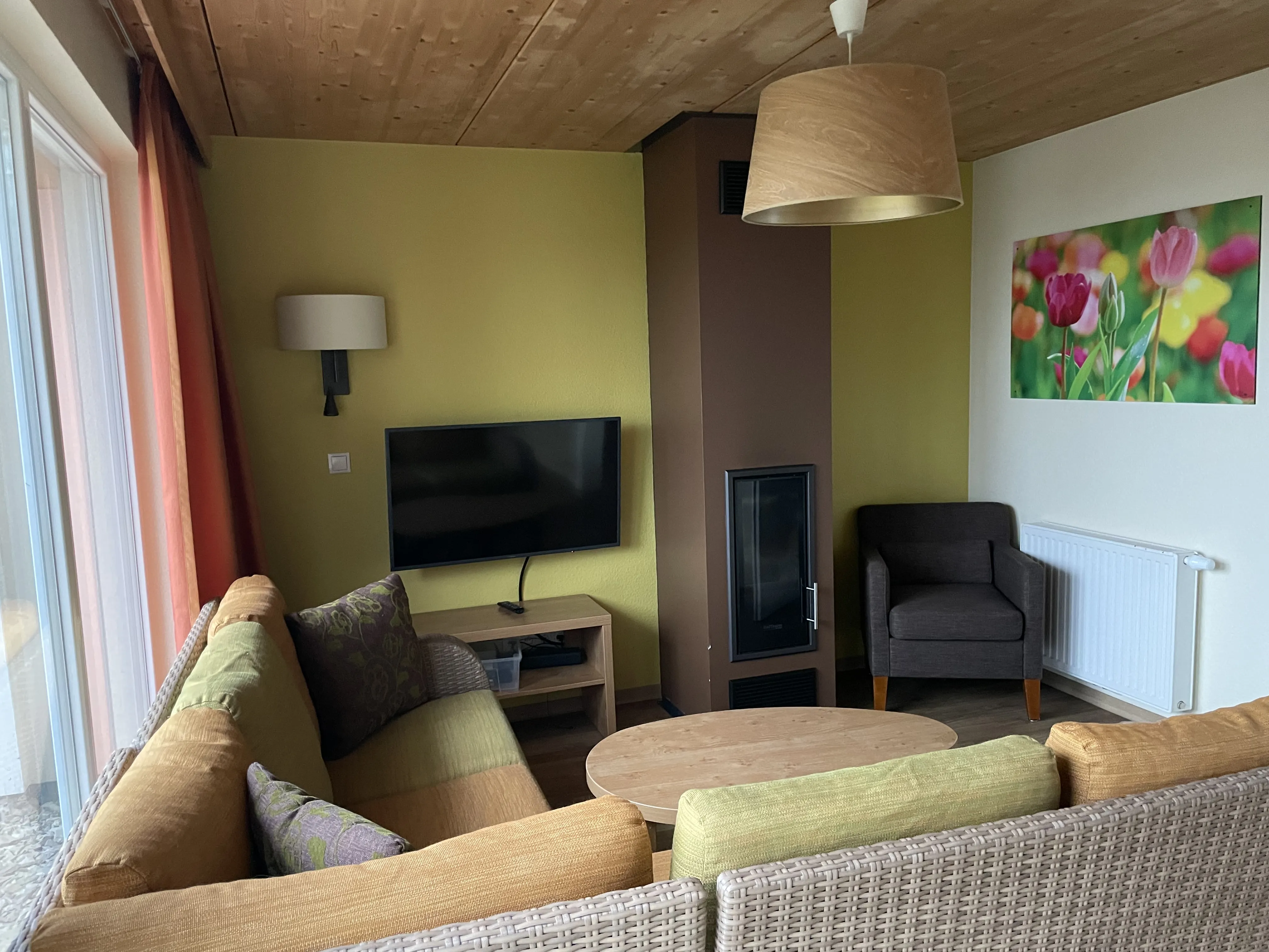 Premium-Ferienhaus im Center Parcs Park Bostalsee mit Kamin im Wohnzimmer