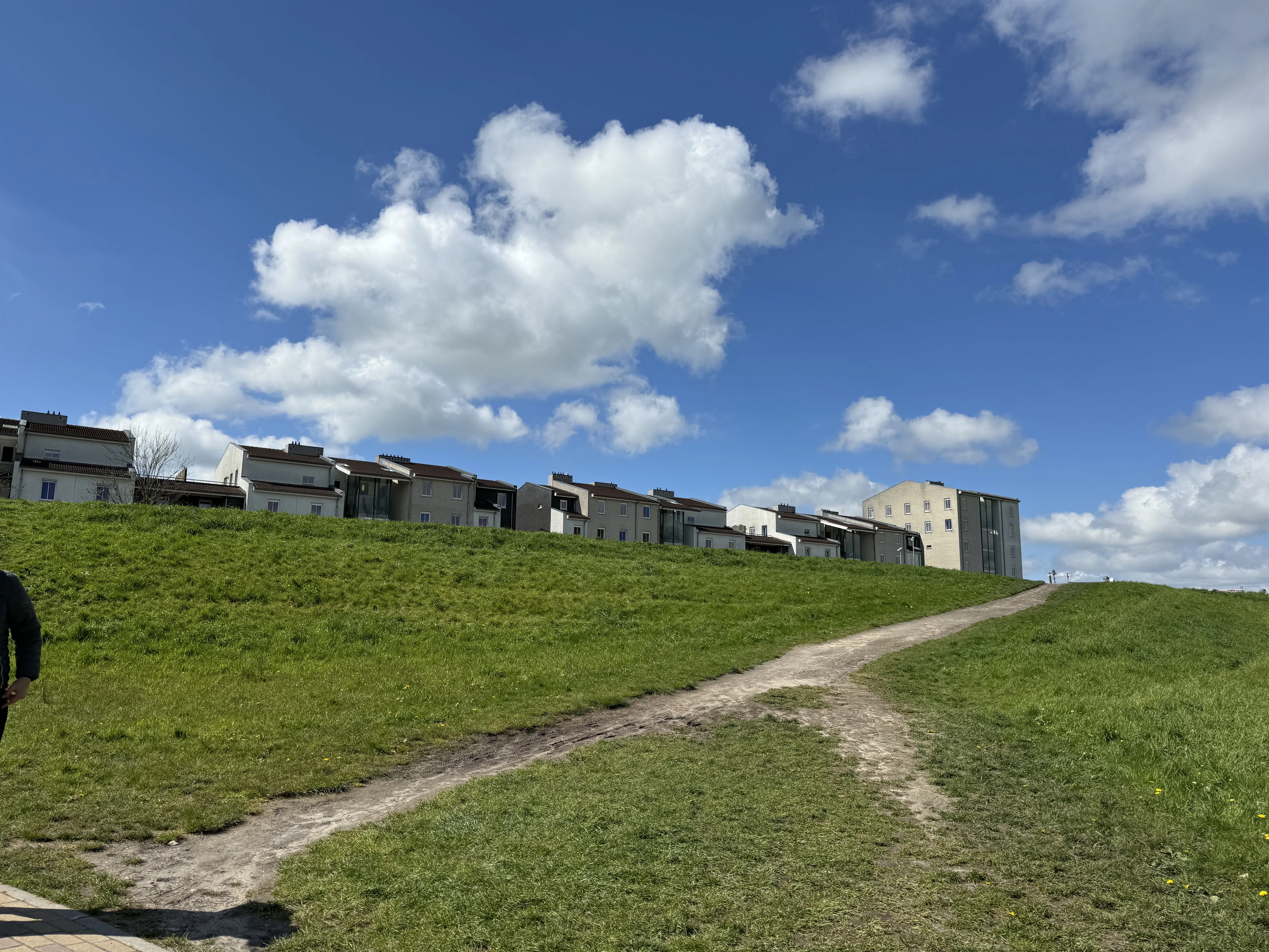 Der Weg hoch zum Deich am Eemmeer