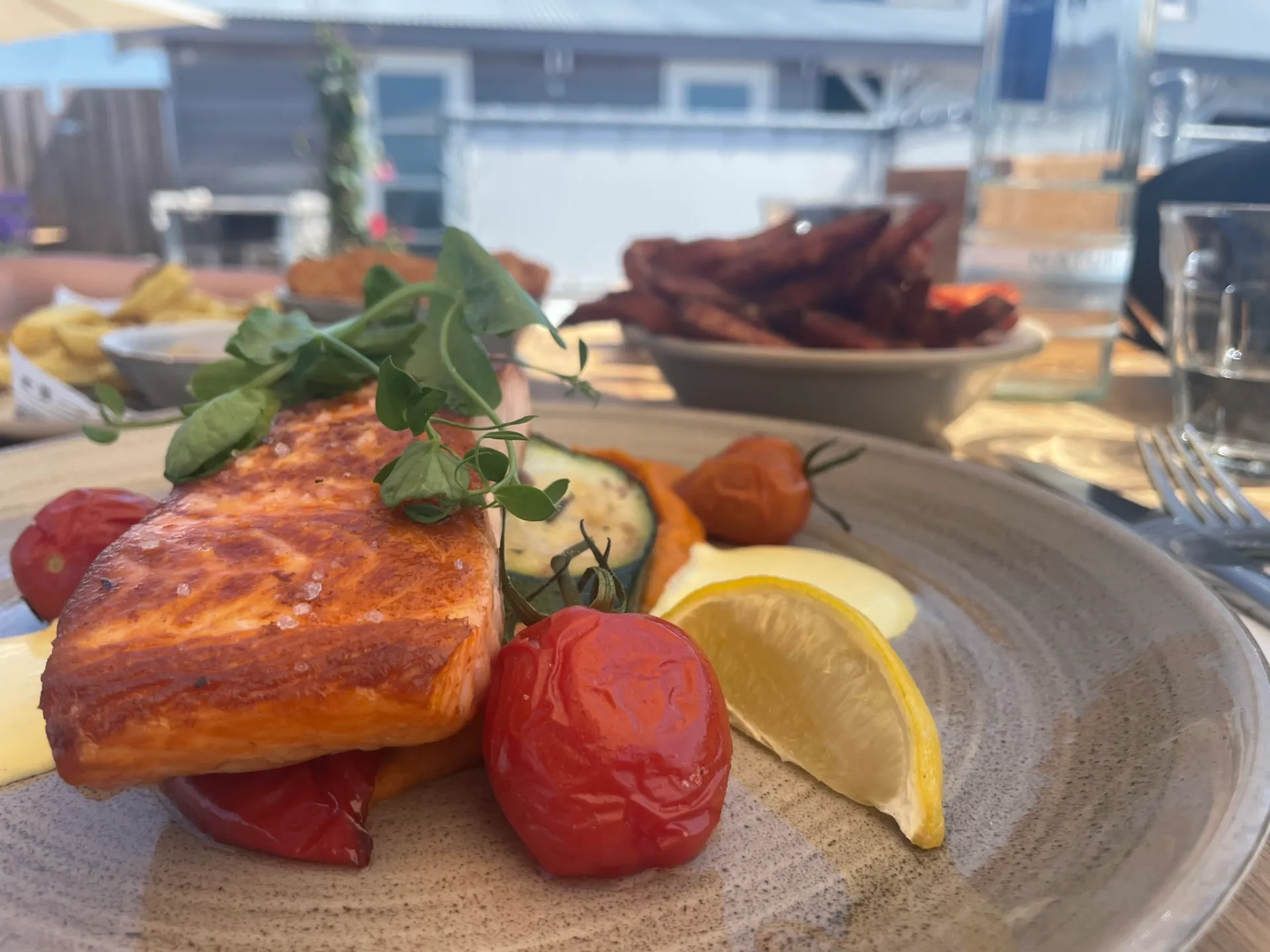 Lachs im Strandclub Zee am Nordseestrand des Center Parcs Port Zelande