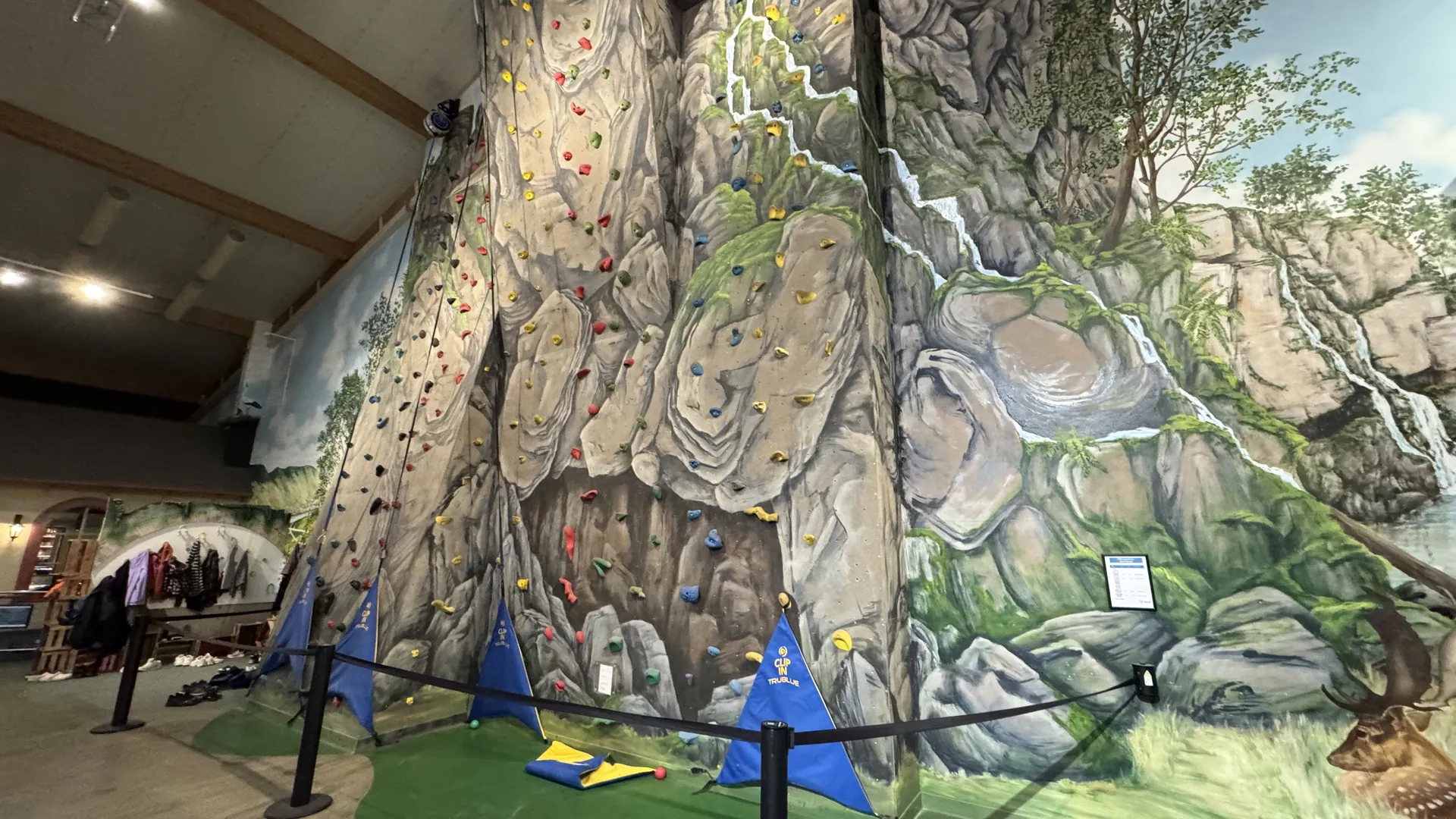 Die echte Indoor-Kletterwand mit richtigen Griffen