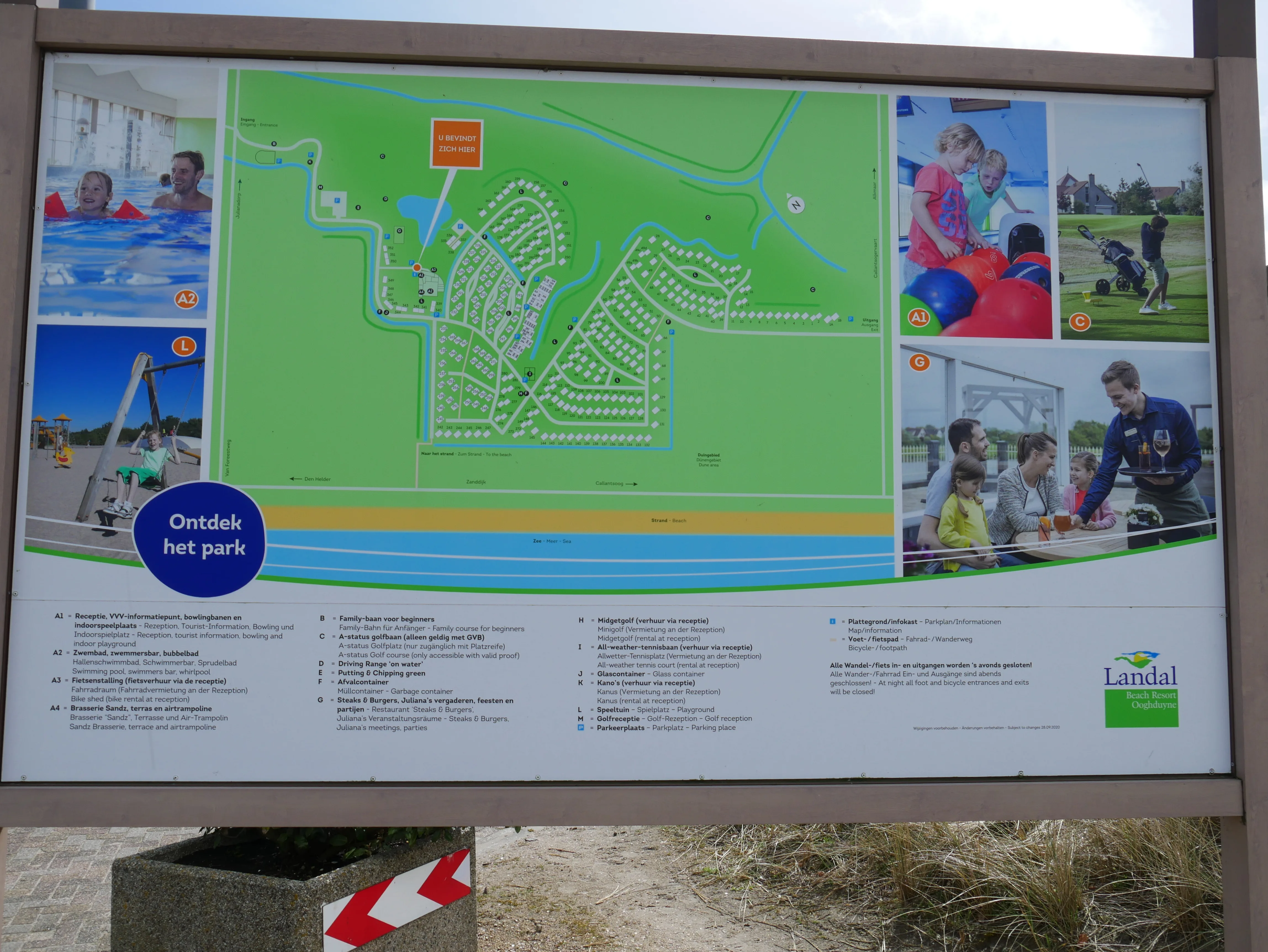 Der Parkplan als Schild am Eingang