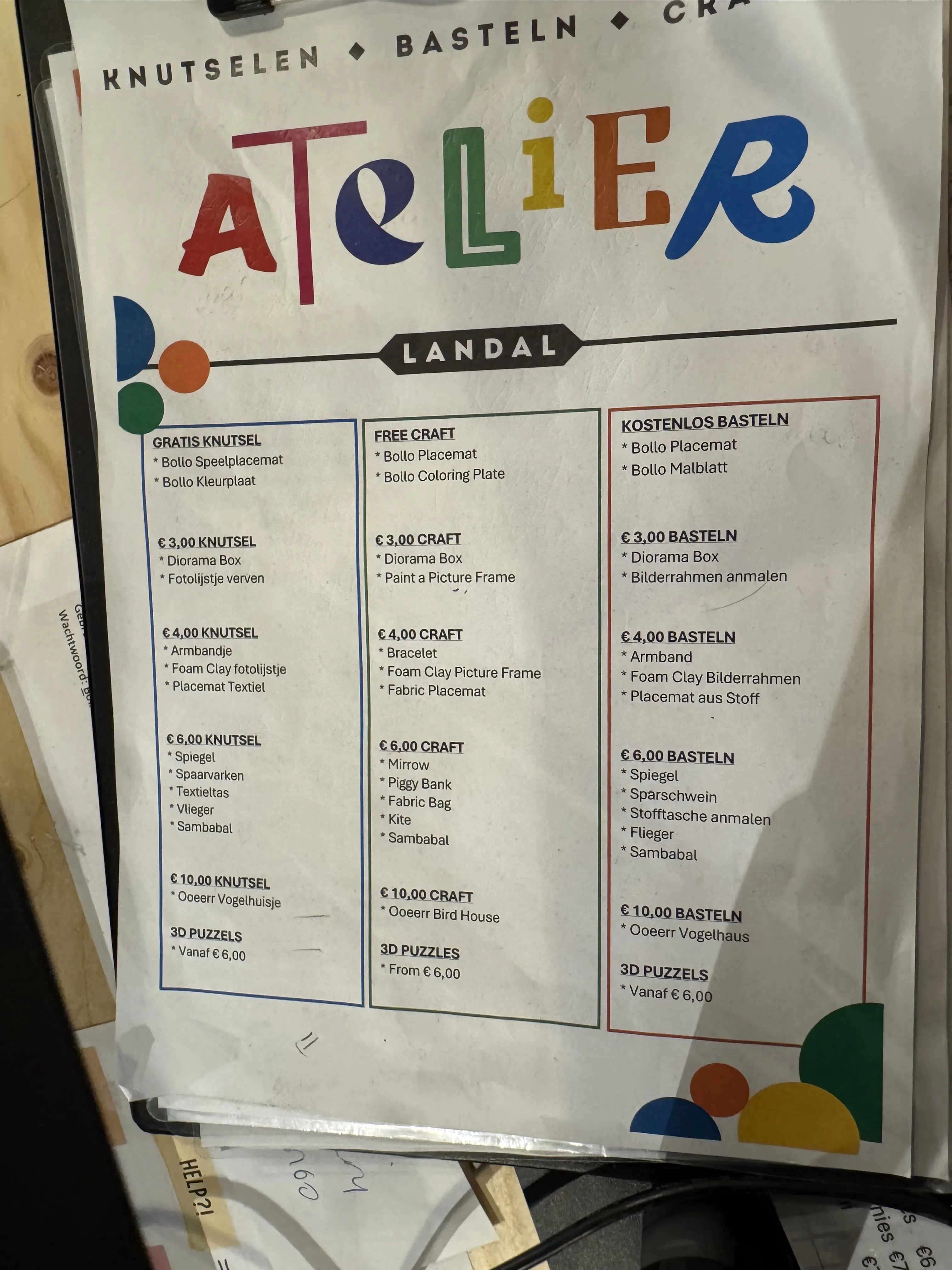 Das Programm im Atelier