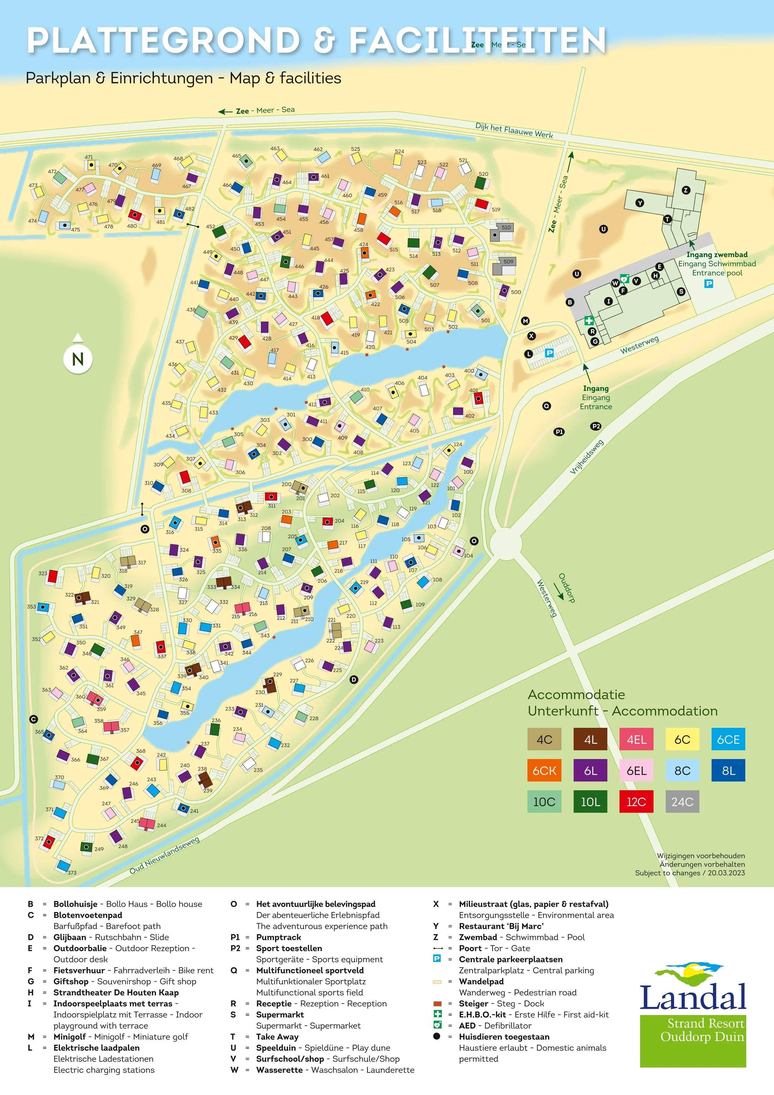 Der detaillierte Parkplan vom Ouddorp Duin
