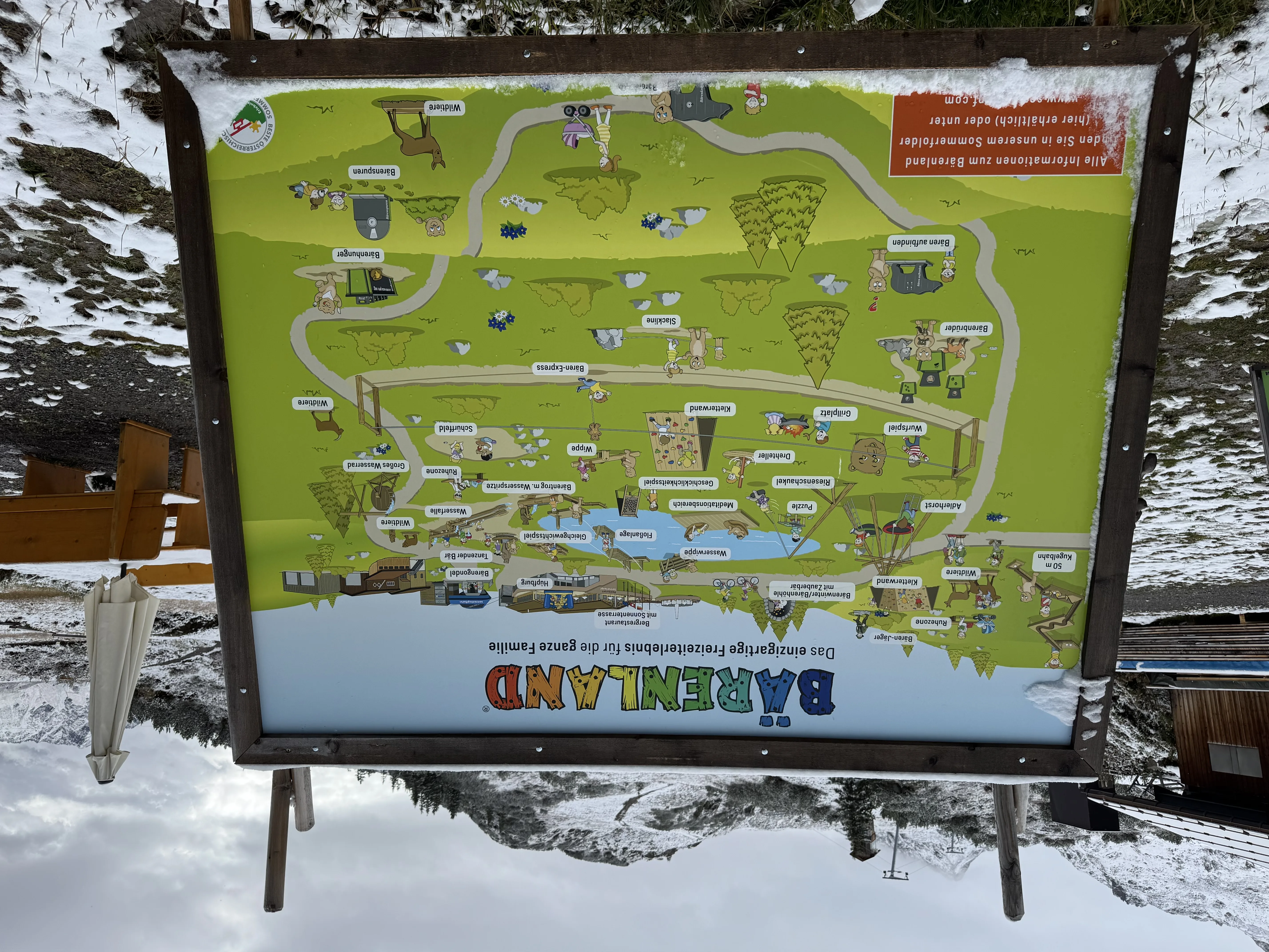 Übersichtstafel des Bärenlands am Brandnertal